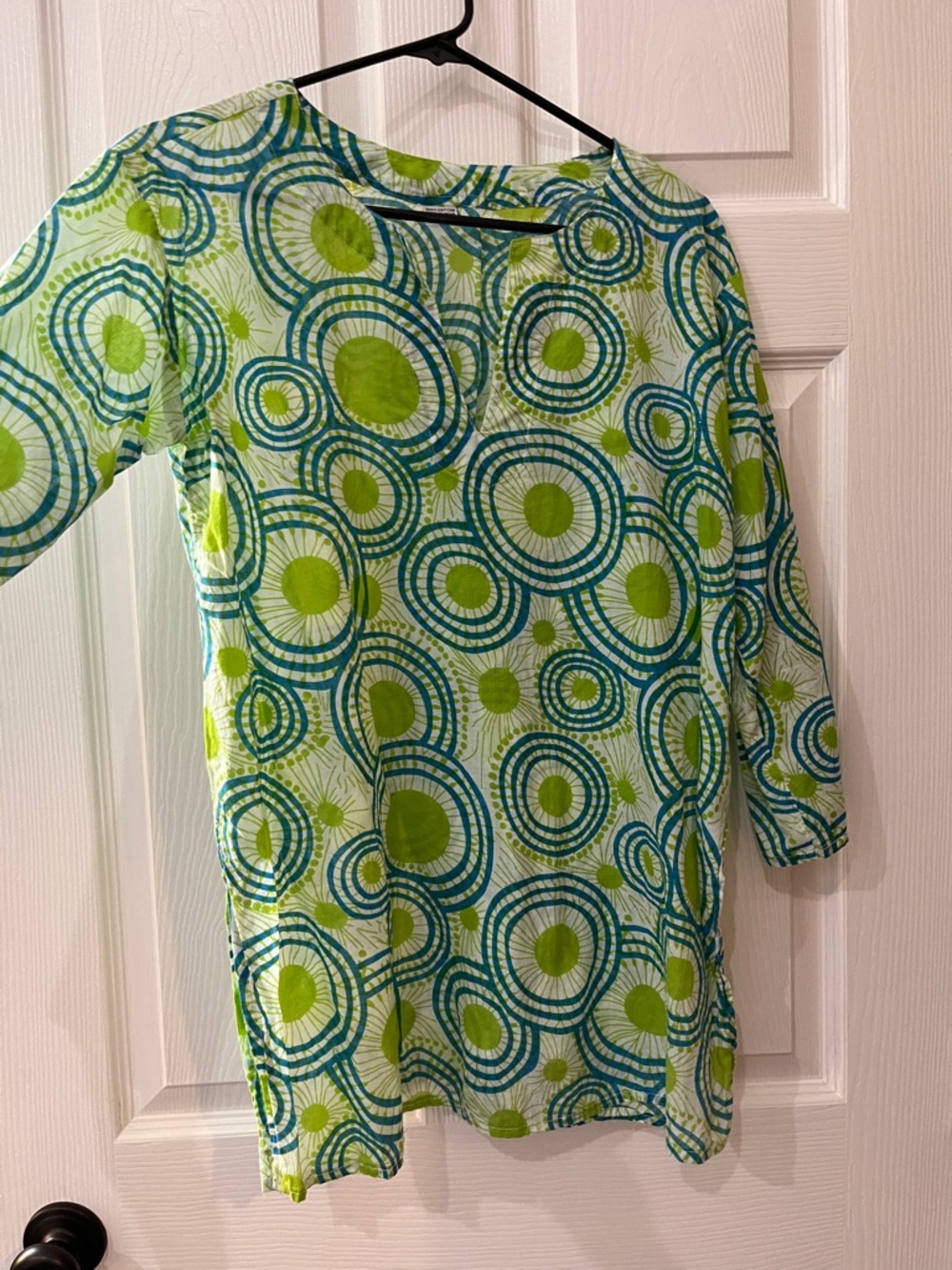 Green & Teal Circular Print Tunic